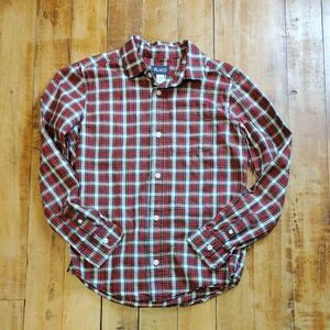Place Plaid Shirt size 10 Button Down Shirt Holiday Christmas Cotton